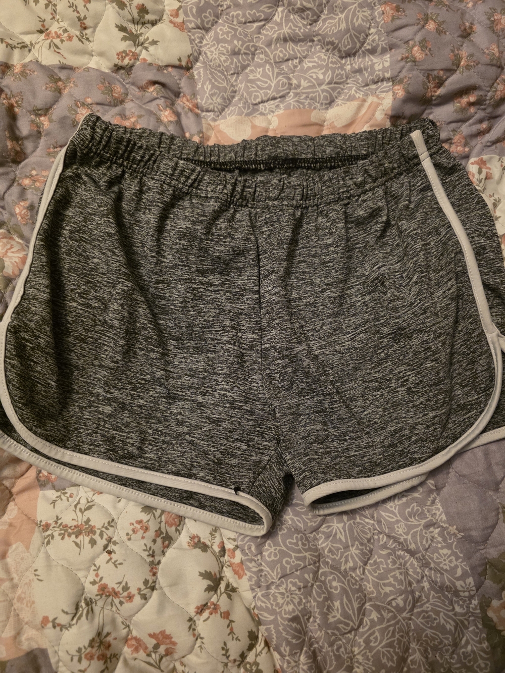 Always Gray Heather Athletic Shorts with White Trim
